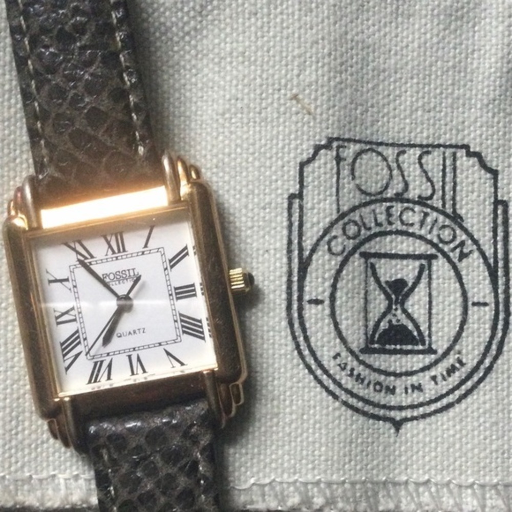 1988 FOSSIL ART DECO TANK WATCH